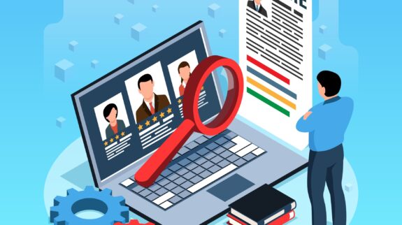 Job vacancy isometric illustration with hr manager looking in laptop screen with resume of applicants vector illustration SSUCv3H4sIAAAAAAACA1VRu27DMAz8FYKzW7fI5q2PtGimoB2DDrTMOERkyZBkp0Hgfy+VOEW6kbzT3eF0wpqiGKxOKNYOMQVK4h1WjwVyI8kHIYvVw1RgTJSGyFG5uhlK3Cp63q8im1O+Y4XPQxTHMZZv4sgZRn0+1Aqs2feWcSquzI8b11i+WOnvnkL64y9ecfoukFp25pid1TqwZToH2Si0PyQO3ZxqlIb9ZaShkTzi6A1ZxRc5tXr5Ll/bQP1OTJCRQ94bjkYHXPkaRjIa+ggSfccpiIHbbuAgaQe7AB05zRXAer8X14I4sNQn34NKMc/EwHHoGPwWqO+tqHKKMLLRav/J3sNS+6baMizXX0CugU92jeqr7mr9DlsfOsrNpJ9cHBZzgxetWBqvRfdpIFvW1/rnW1Sy3+unTtP0C3sB1OfyAQAA